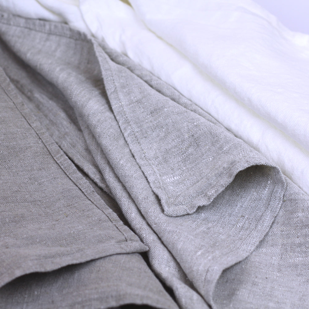 Linen Bath Towel - Stonewashed - White - Luxury Thick Linen