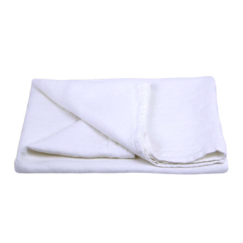 Linen Bath Towel - Stonewashed - White - Luxury Thick Linen