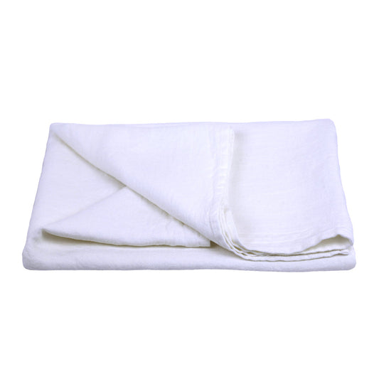 Linen Bath Towel - Stonewashed - White - Luxury Thick Linen