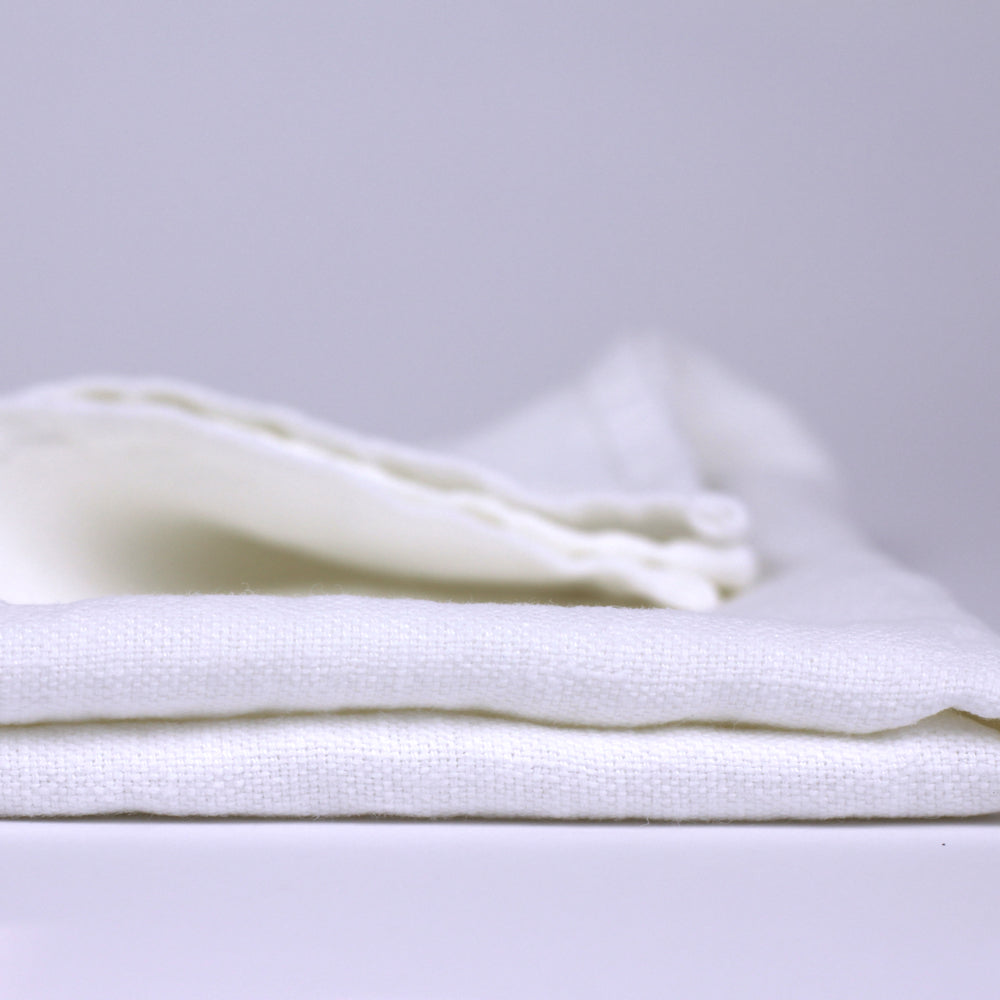 Linen Hand Towel - Stonewashed - Optic White - Luxury Thick Linen