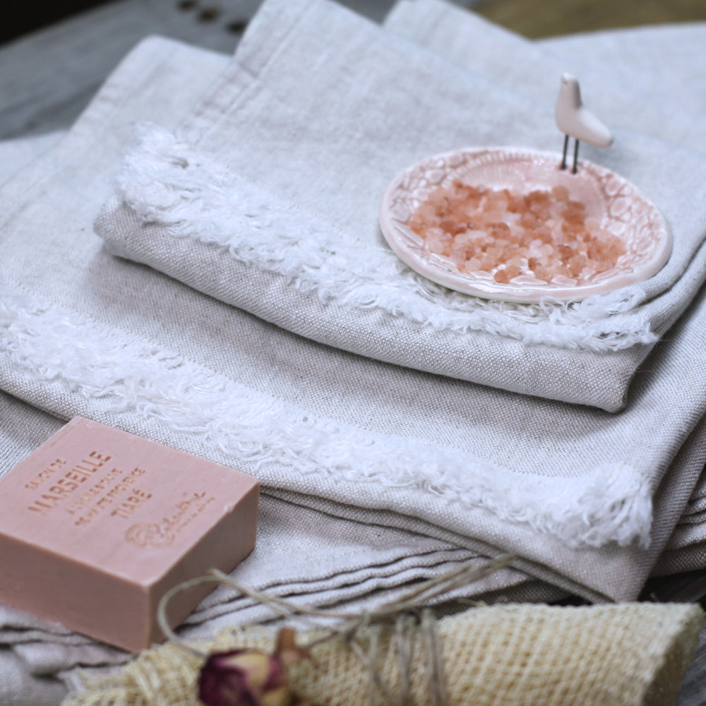 Linen Bath Towel - Stonewashed - Light Natural - Thick Linen