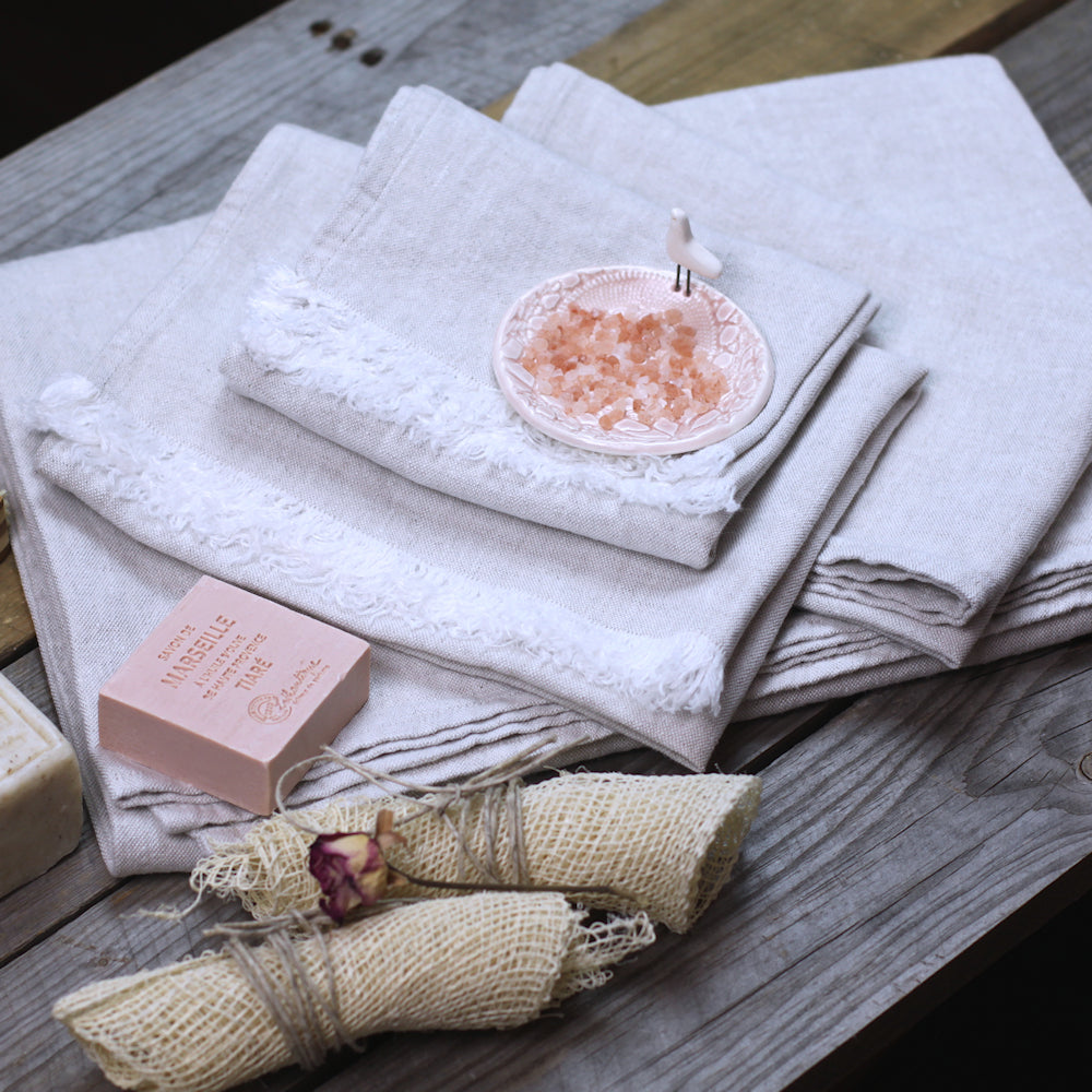 Linen Bath Towel - Stonewashed - Light Natural - Thick Linen
