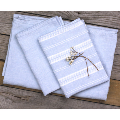 Linen Bath Towel - Stonewashed - Sky Blue - Luxury Thick Linen