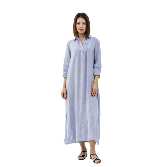 Linen Dress Laura - Lavender - Stonewashed - Luxury Medium Thick Linen