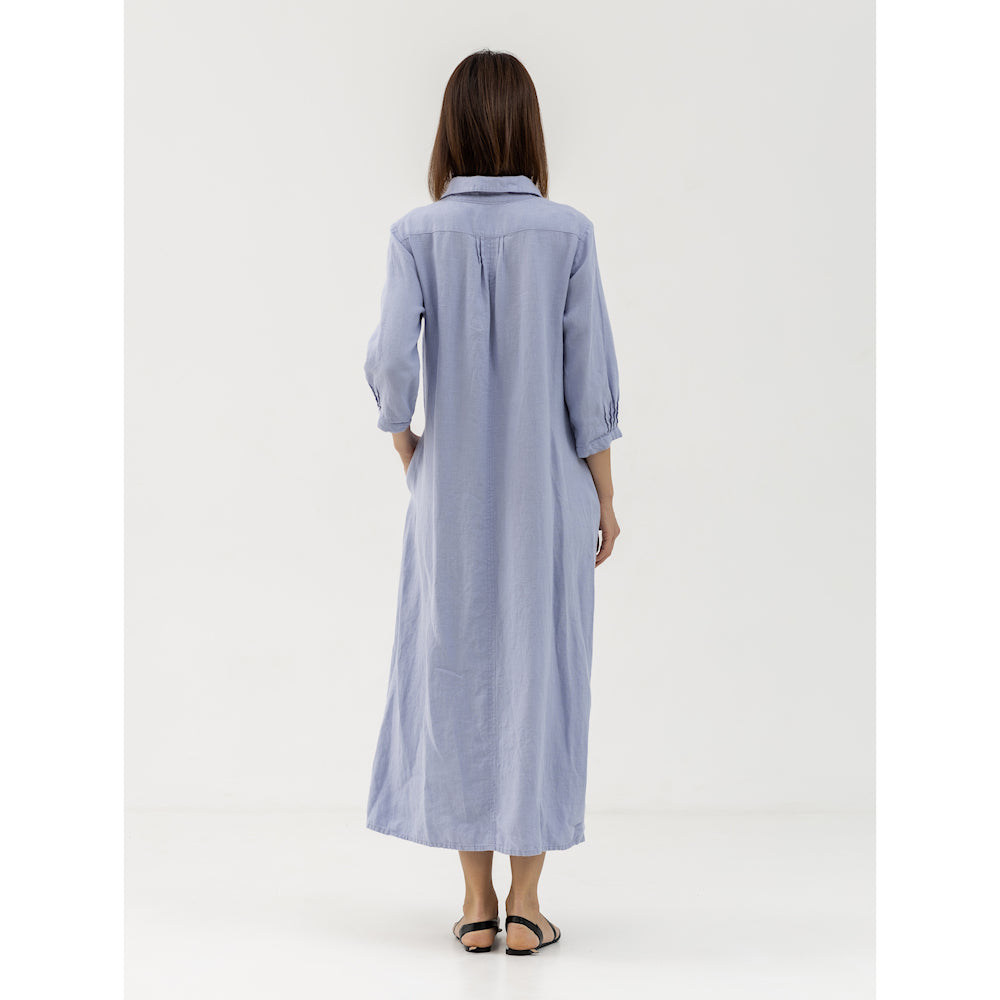 Linen Dress Laura - Lavender - Stonewashed - Luxury Medium Thick Linen