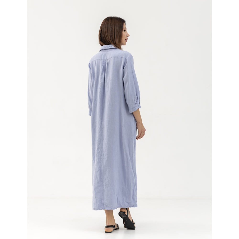 Linen Dress Laura - Lavender - Stonewashed - Luxury Medium Thick Linen