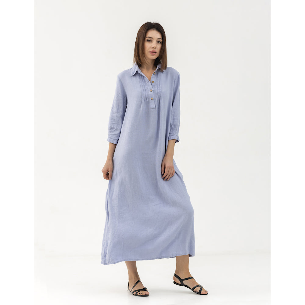 Linen Dress Laura - Lavender - Stonewashed - Luxury Medium Thick Linen