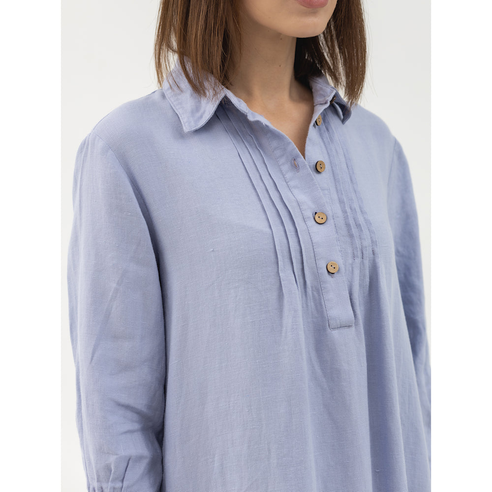 Linen Dress Laura - Lavender - Stonewashed - Luxury Medium Thick Linen