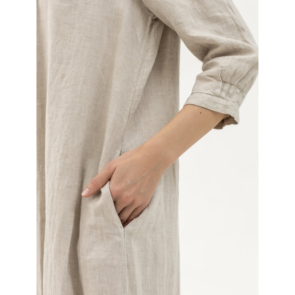 Linen Dress Laura - Light Natural - Stonewashed - Luxury Medium Thick Linen