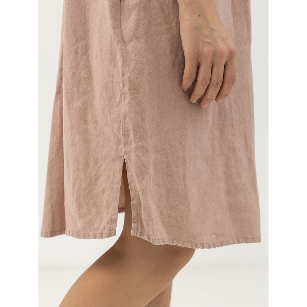 Dress Liviana - Dusty Rose - Stonewashed - Luxury Medium Thick Linen