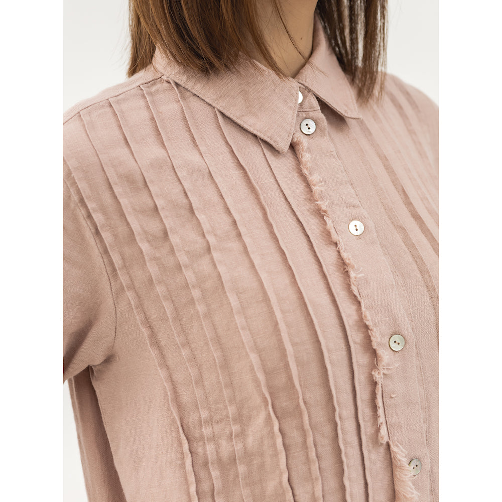 Dress Liviana - Dusty Rose - Stonewashed - Luxury Medium Thick Linen