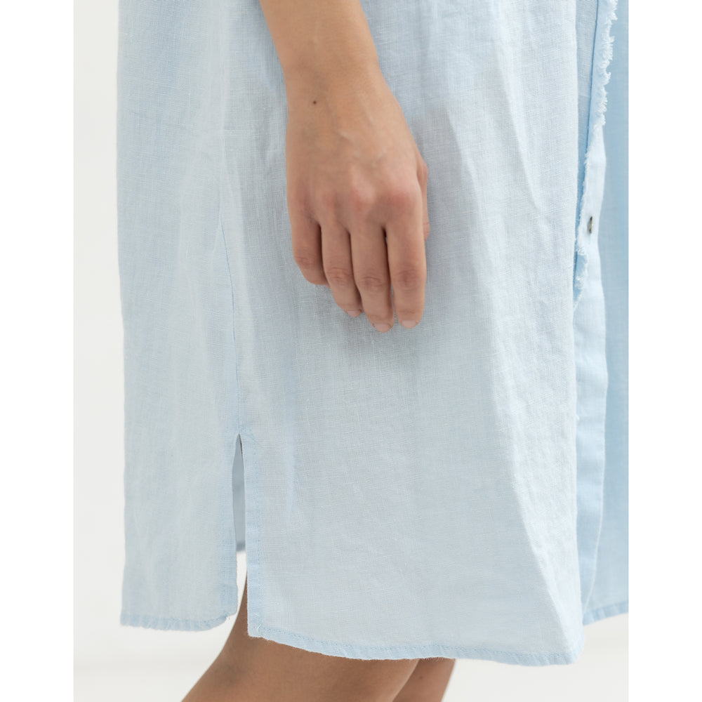 Dress Liviana - Light Blue - Stonewashed - Luxury Medium Thick Linen