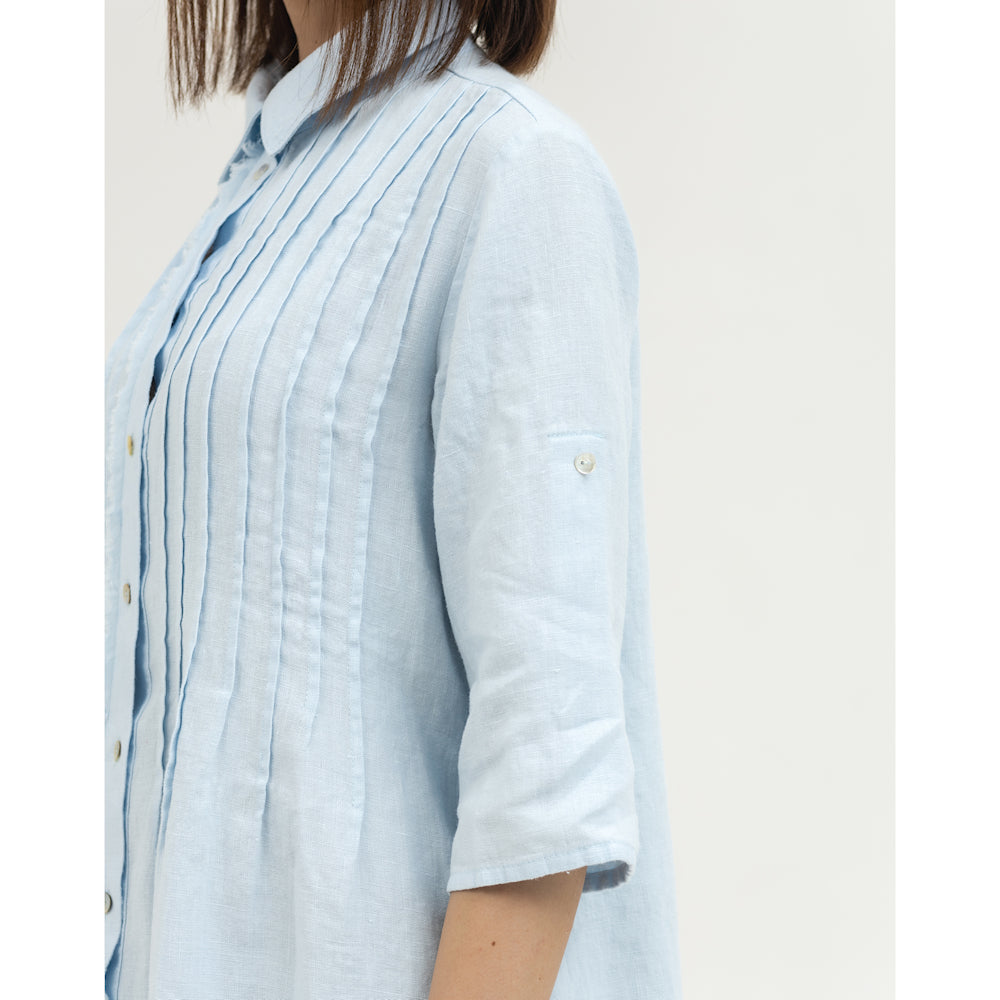 Dress Liviana - Light Blue - Stonewashed - Luxury Medium Thick Linen