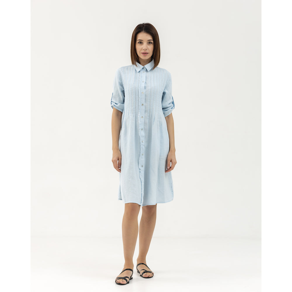 Dress Liviana - Light Blue - Stonewashed - Luxury Medium Thick Linen