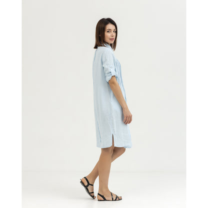 Dress Liviana - Light Blue - Stonewashed - Luxury Medium Thick Linen