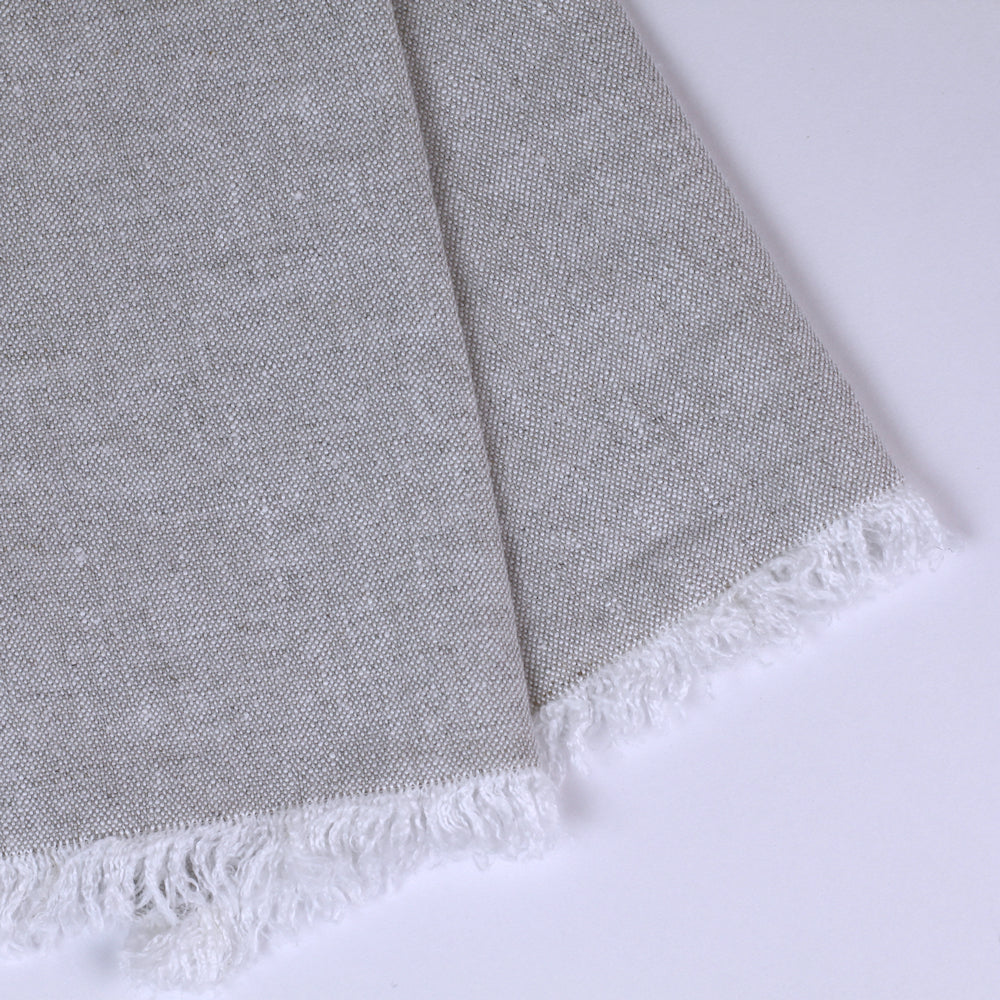 Linen Guest Towel - Stonewashed - Light Natural with Frayed Edges - Luxury Thick Linen