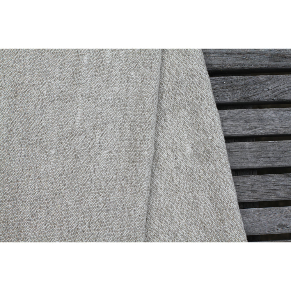 Linen Guest Towel - Stonewashed - Textured - Light Natural with Frayed Edges - Luxury Thick Linen