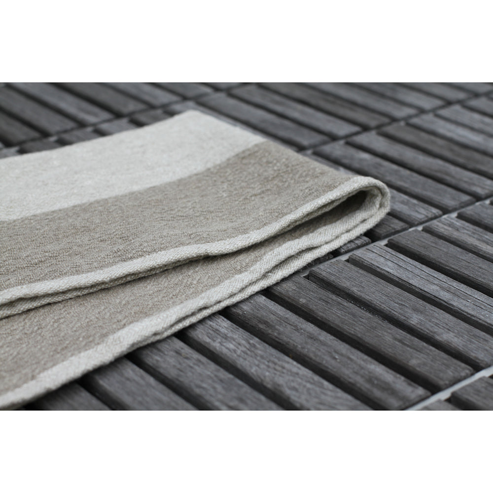 Linen Guest Towel - Stonewashed - Textured - Natural Light Natural Blocks with Frayed Edges - Luxury Thick Linen