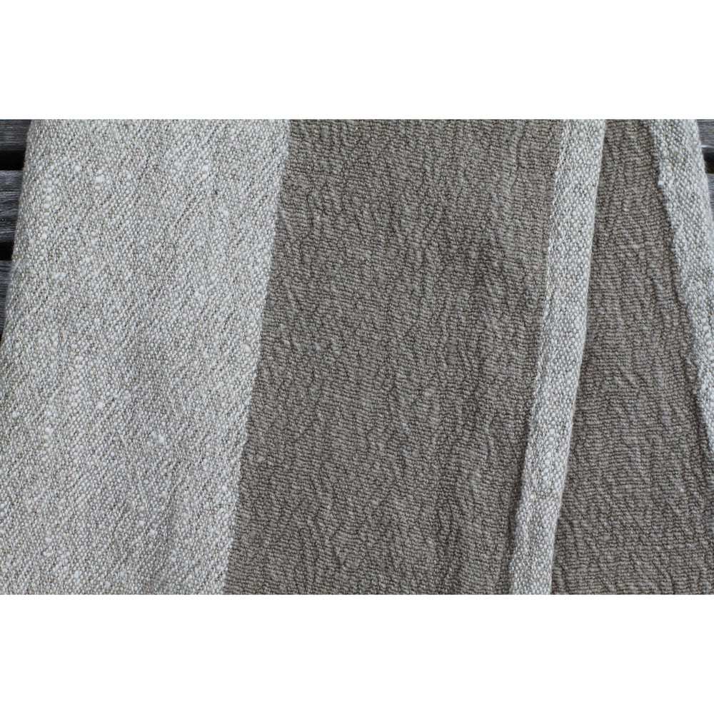 Linen Guest Towel - Stonewashed - Textured - Natural Light Natural Blocks with Frayed Edges - Luxury Thick Linen