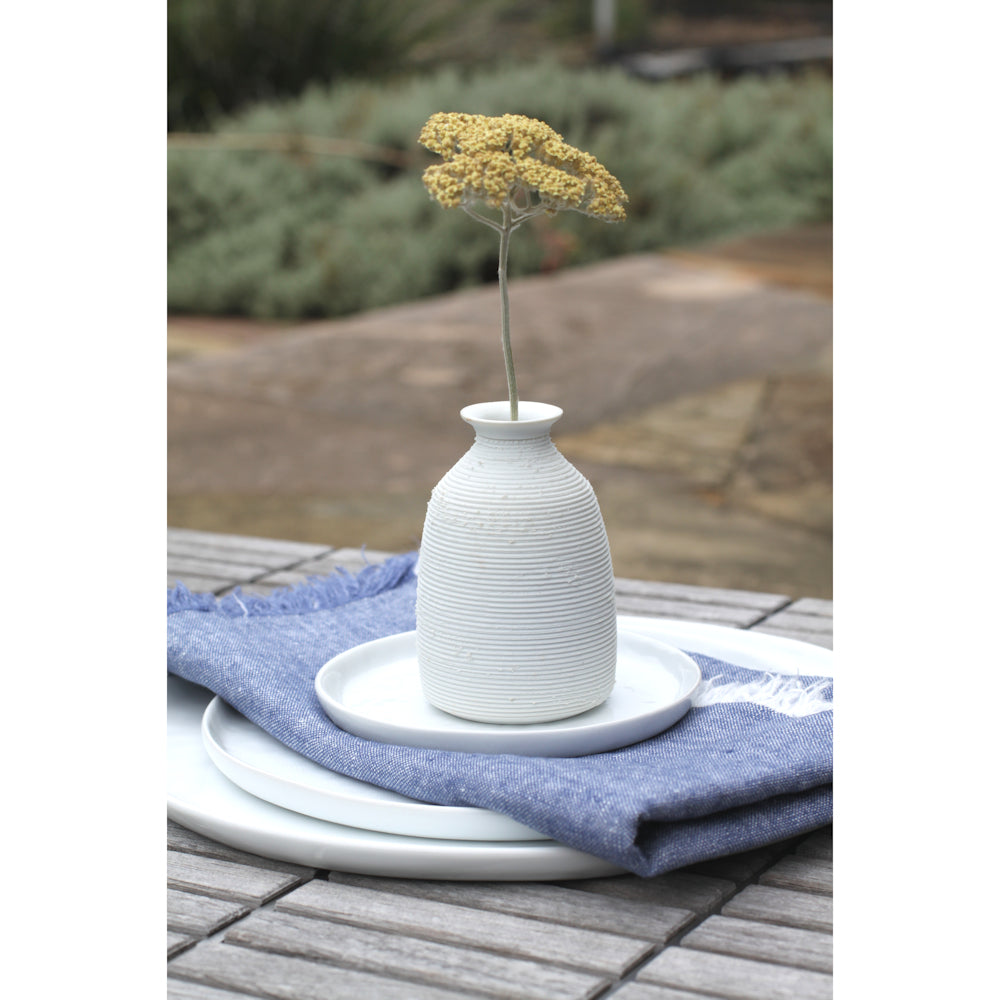 Linen Napkin - Stonewashed - Blue with Frayed Edges - Luxury Thick Linen