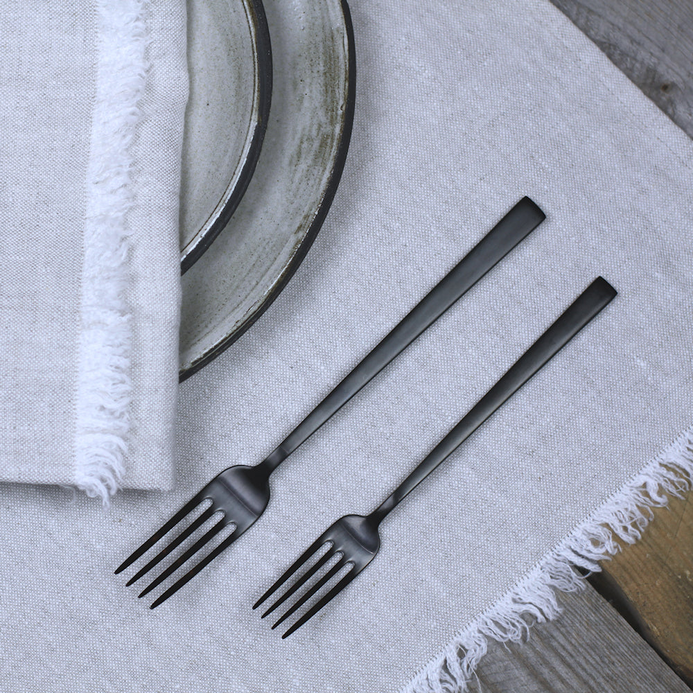 Linen Placemat - Stonewashed - Light Natural with Frayed Edges - Luxury Thick Linen