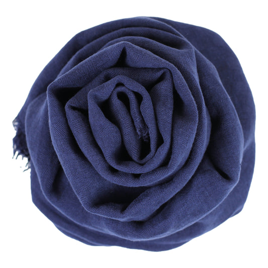 Linen Scarf Isabella - Stonewashed - Navy Blue - Twill Weave