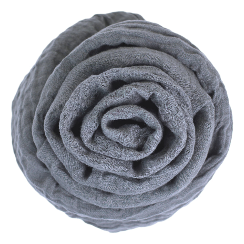 Linen Scarf - Stonewashed - Charcoal Gauze - Thin Linen