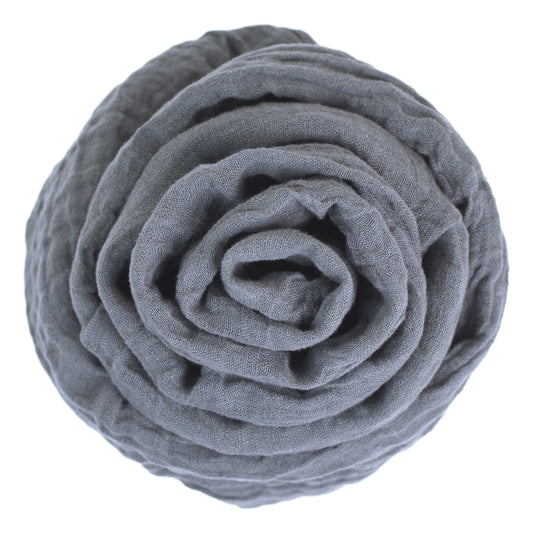 Linen Scarf - Stonewashed - Charcoal Gauze - Thin Linen