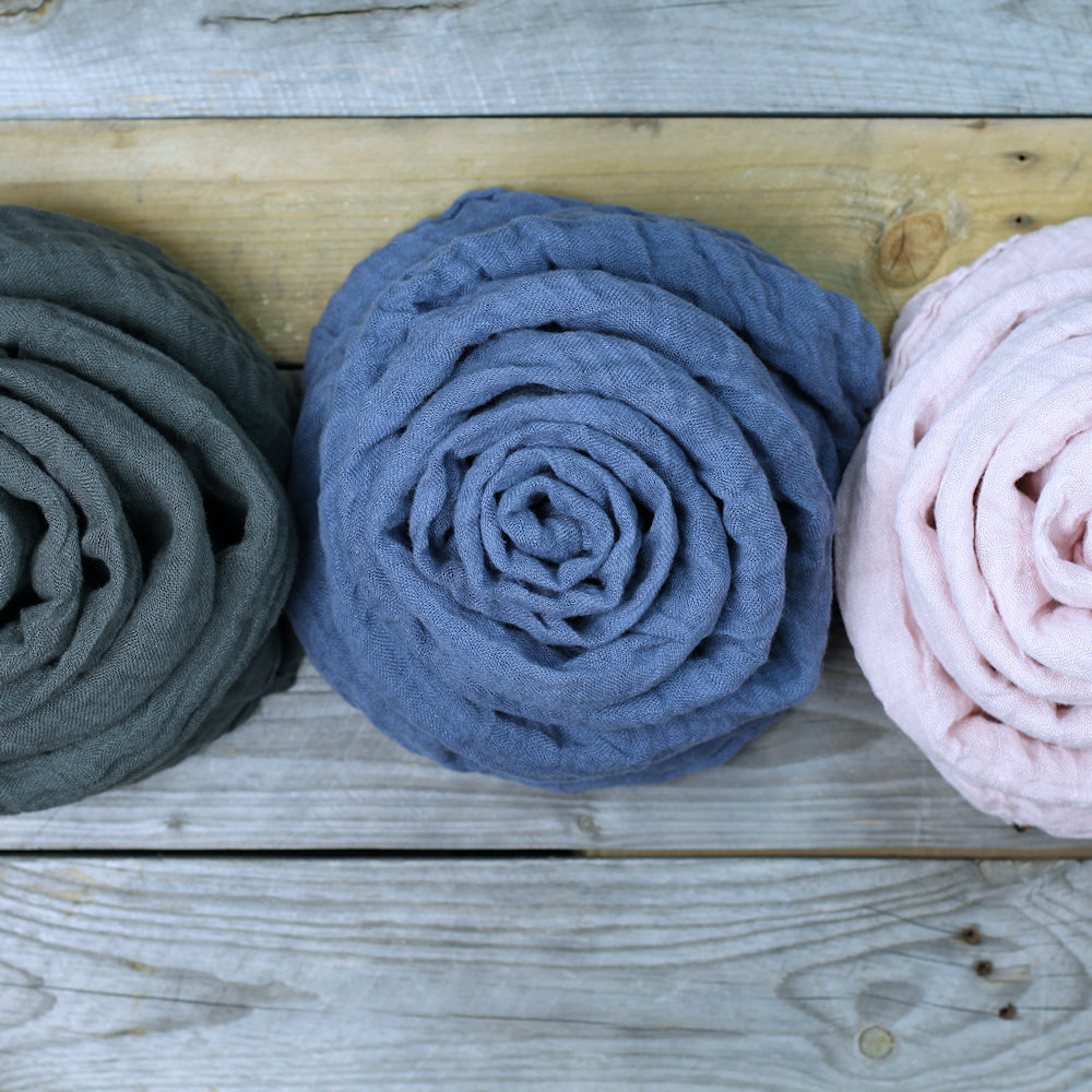 Linen Scarf - Stonewashed - Charcoal Gauze - Thin Linen