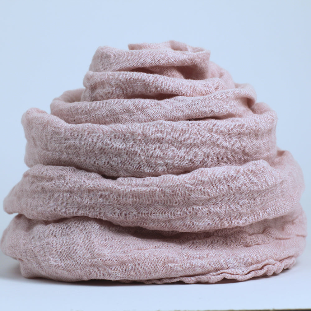 Linen Scarf - Stonewashed - Dusty Rose Gauze - Thin Linen