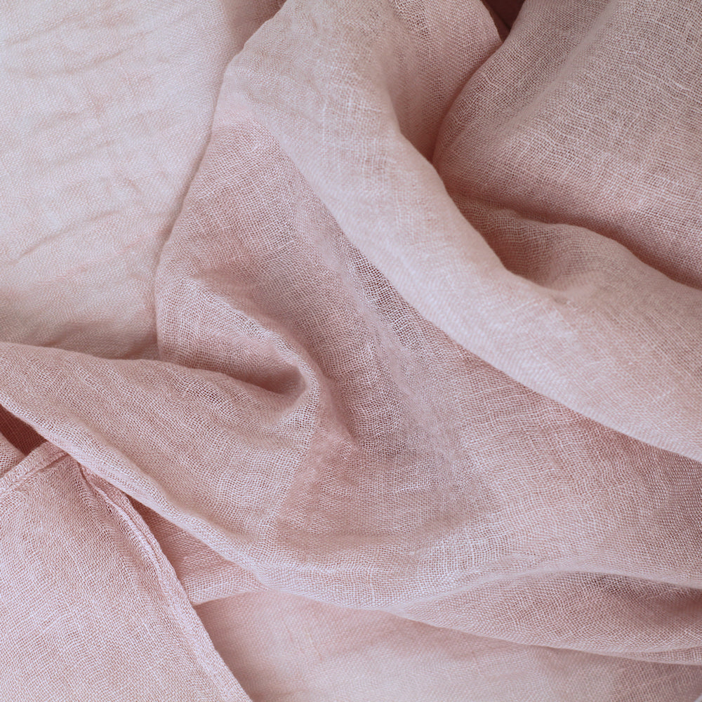 Linen Scarf - Stonewashed - Dusty Rose Gauze - Thin Linen