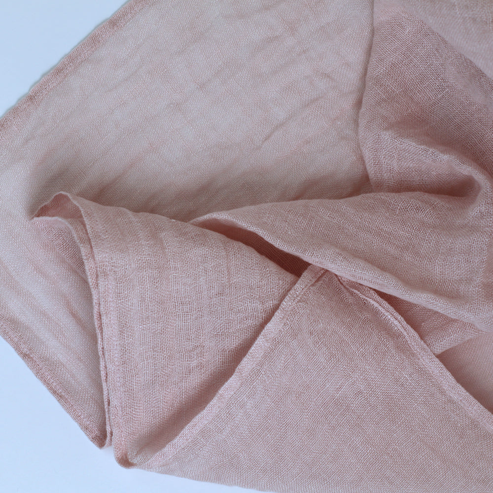 Linen Scarf - Stonewashed - Dusty Rose Gauze - Thin Linen