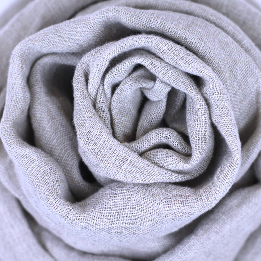 Linen Scarf - Stonewashed - Natural Gauze - Thin Linen