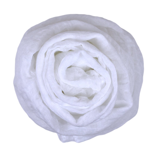 Linen Scarf - Stonewashed - White Gauze - Thin Linen