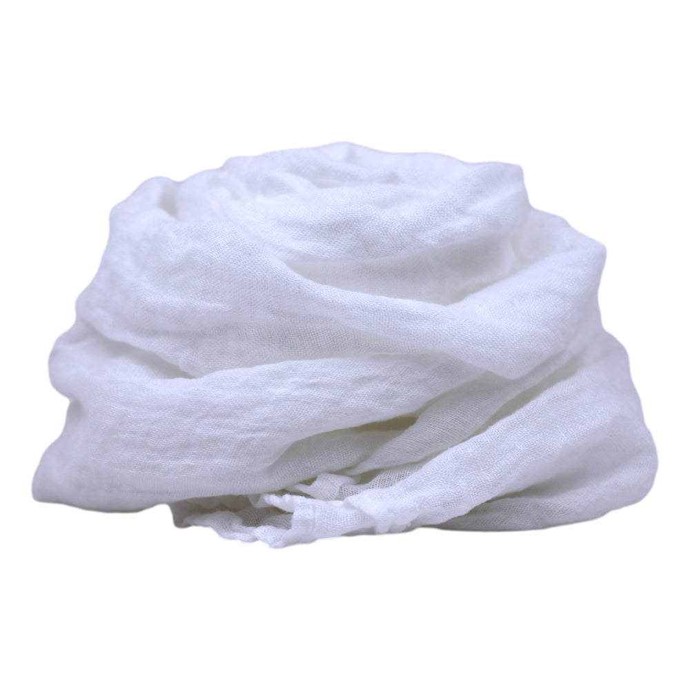 Linen Scarf - Stonewashed - White Gauze - Thin Linen