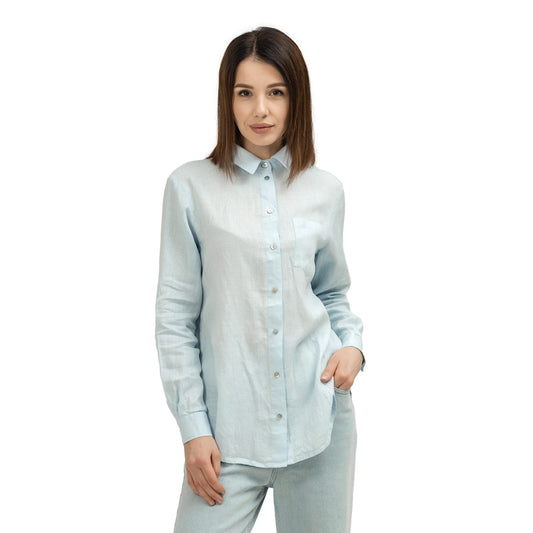 Linen Shirt - Sky Blue - Stonewashed - Luxury Thin Linen