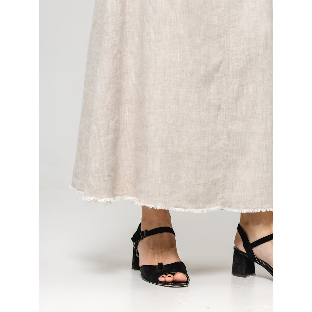 Linen Skirt - Light Natural - Stonewashed - Luxury Medium Thick Linen