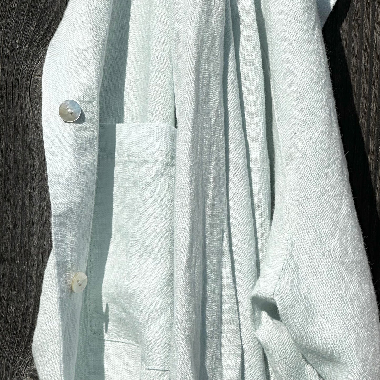 Linen Shirt - Ice Blue - Stonewashed - Luxury Thin Linen