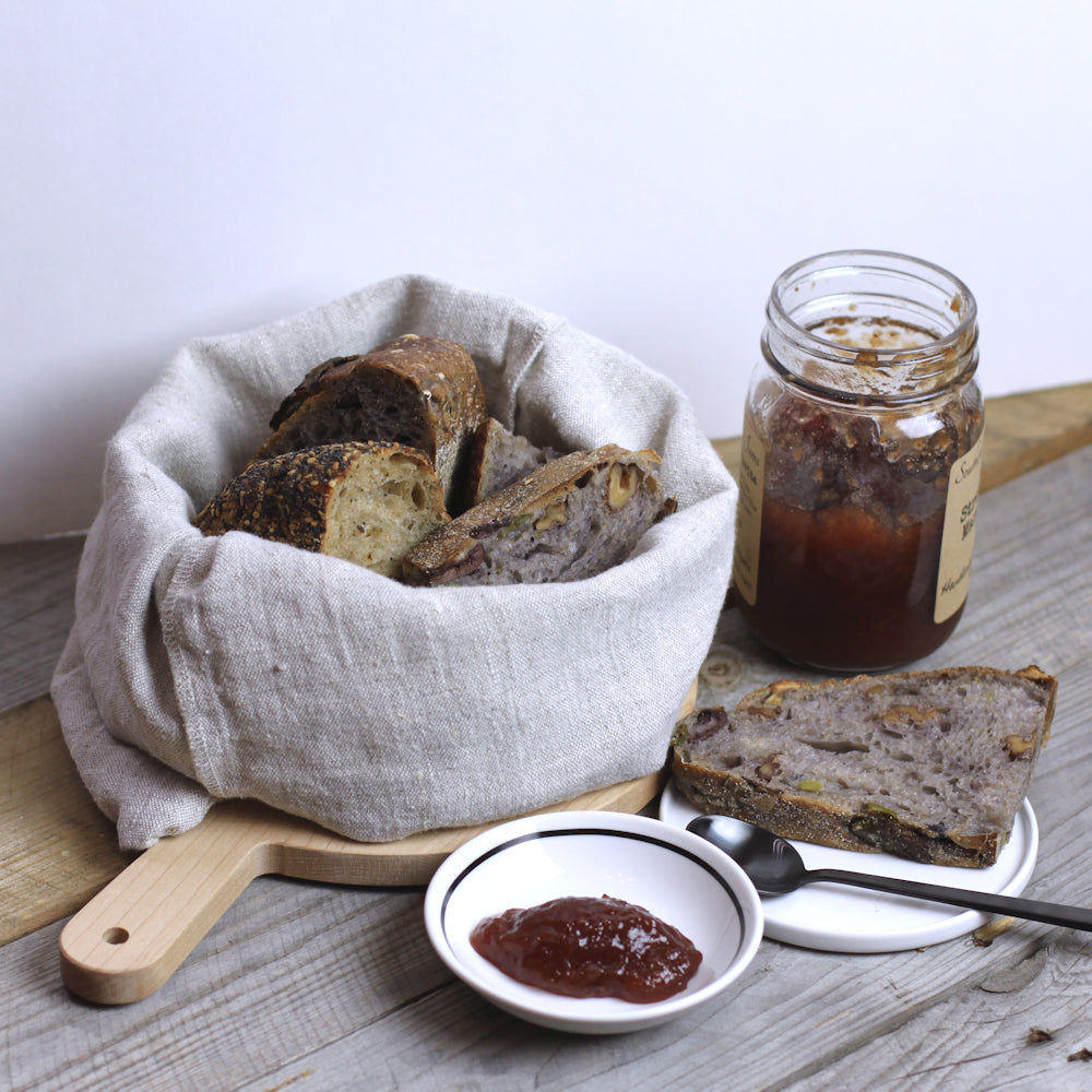 Linen Bread Bag - Stonewashed - Light Natural Color - Medium Thick Linen