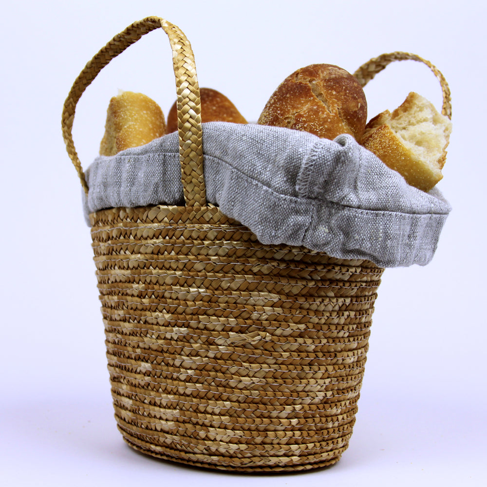 Linen Bread Bag - Stonewashed - Light Natural Color - Medium Thick Linen