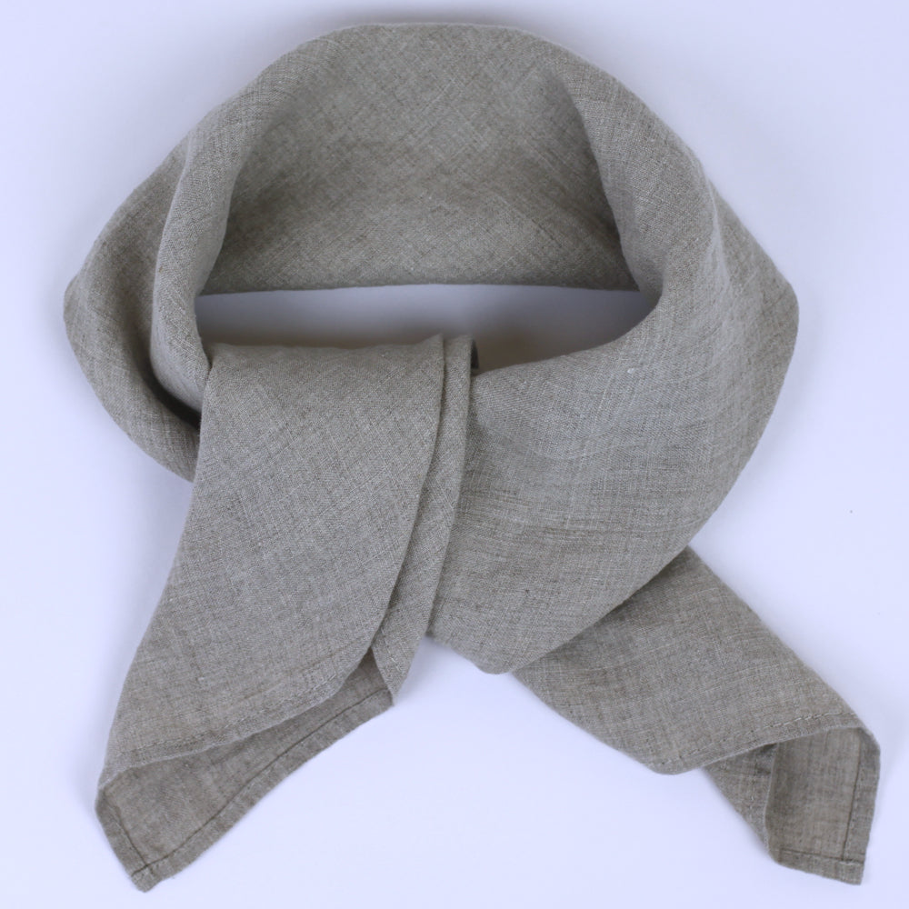 Linen Bandana - Stonewashed - Natural - Thin Linen