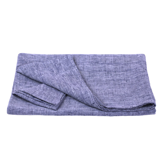 Linen Bath or Beach Towel - Stonewashed - Heather Blue - Luxury Thick Linen