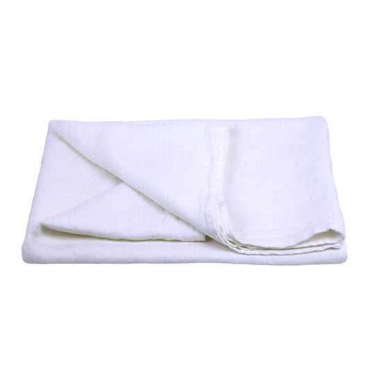 Linen Bath Towel - Stonewashed - White - Luxury Thick Linen