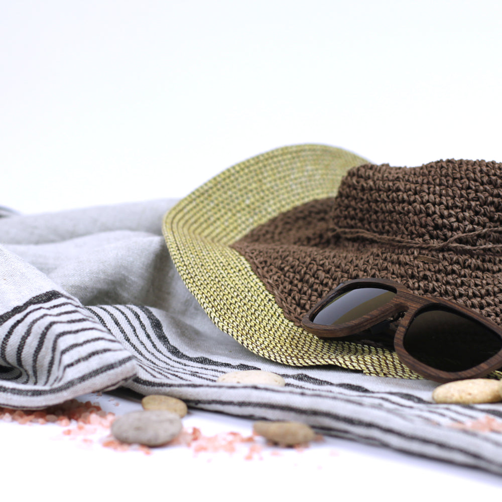 Linen Beach Towel - Stonewashed - Oversized - Grey with Black Stripes - Luxury Thick Linen - Bath Sheet - Throw - Bath Towel - Deck Towel