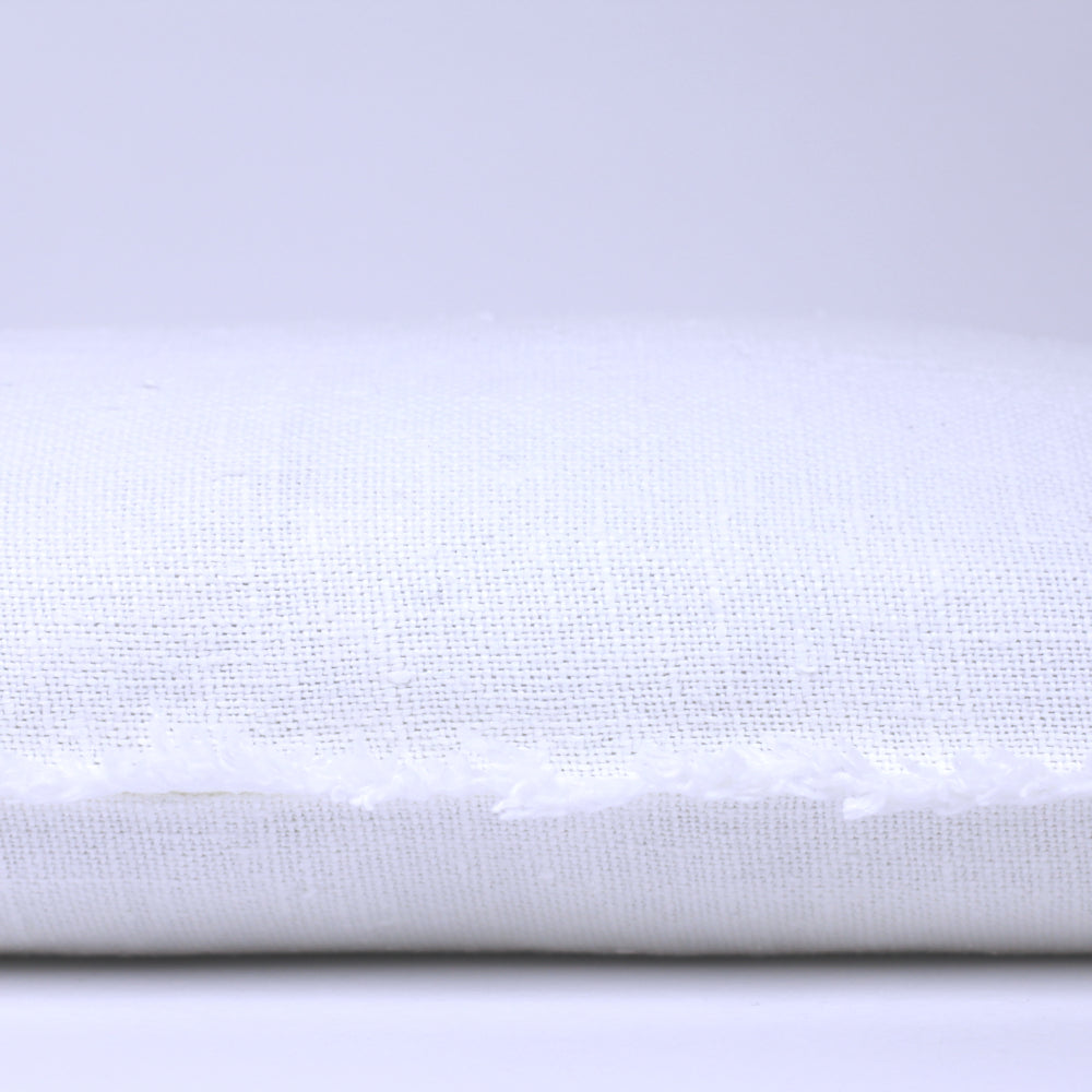 Linen Pillow Cover - Lumbar - White Open Weave with Frayed Edges - 12 x 20 - Stonewashed - Luxury Thick Linen