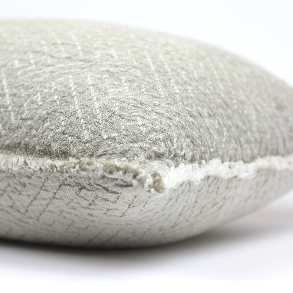Linen Pillow Cover Expression - Lumbar - 14 x 22 - Stonewashed - Textured - Frayed Edges - Double-sided - Ivory and Natural Colors