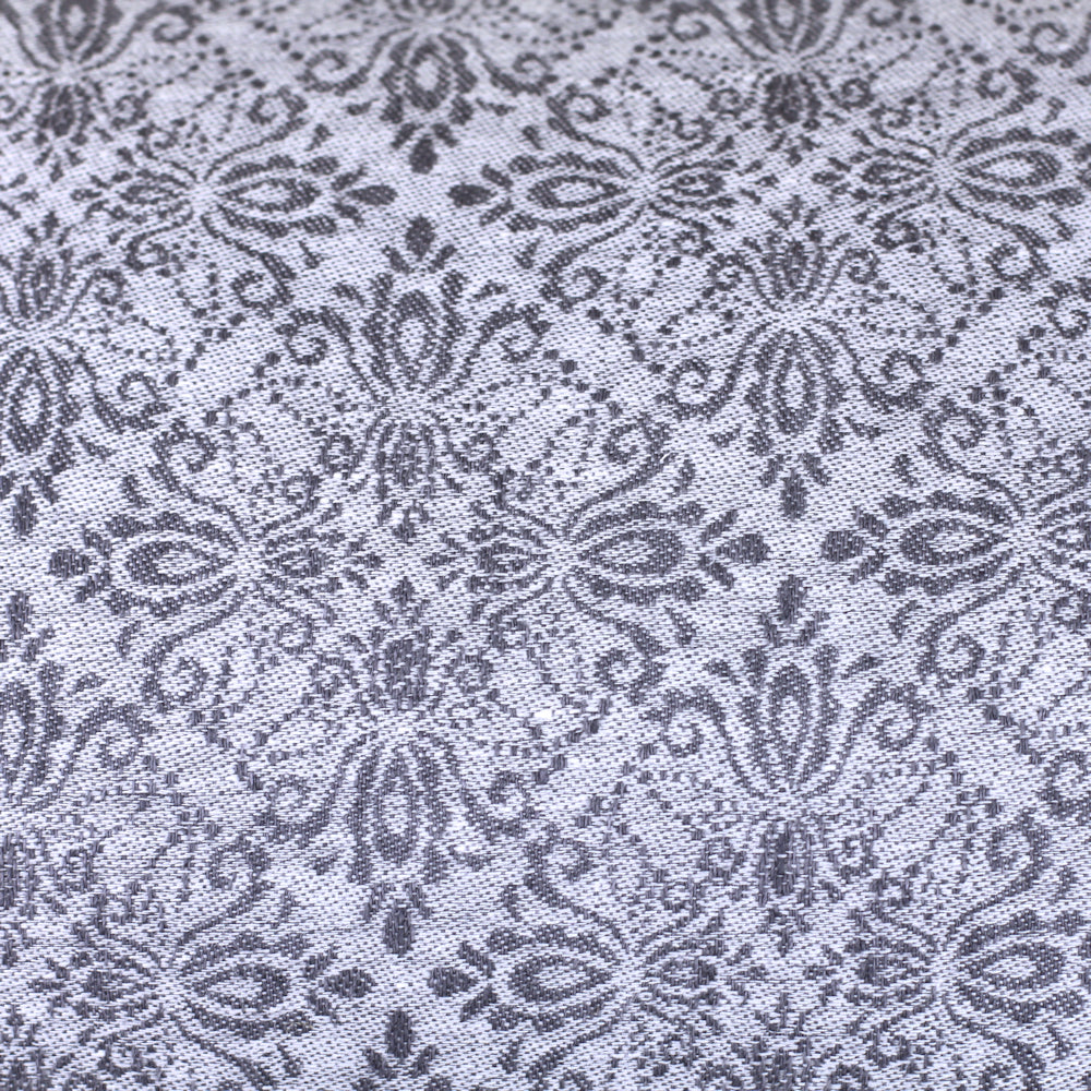 Linen Pillow Cover - Sham - Grey Jacquard - 22 x 22 - Stonewashed - Textured - Frayed Edges - Double-sided - Grey and Charcoal Colors