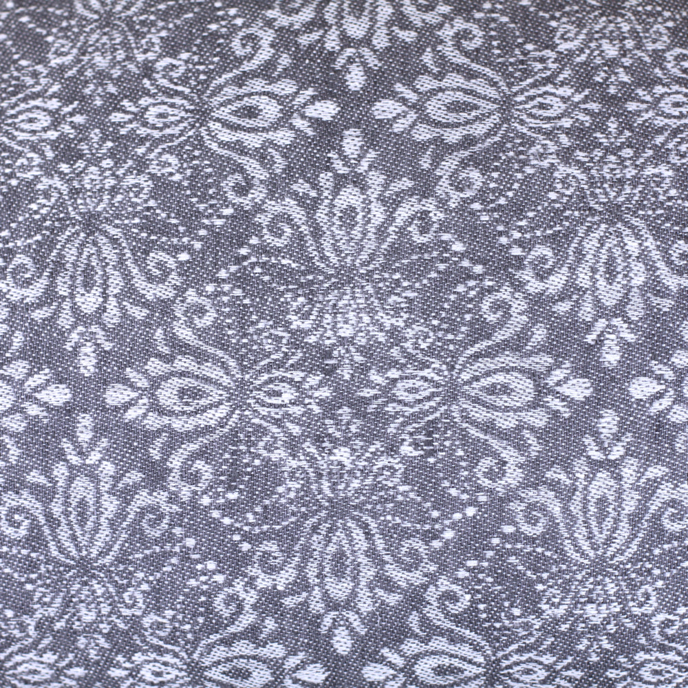 Linen Pillow Cover - Sham - Grey Jacquard - 22 x 22 - Stonewashed - Textured - Frayed Edges - Double-sided - Grey and Charcoal Colors