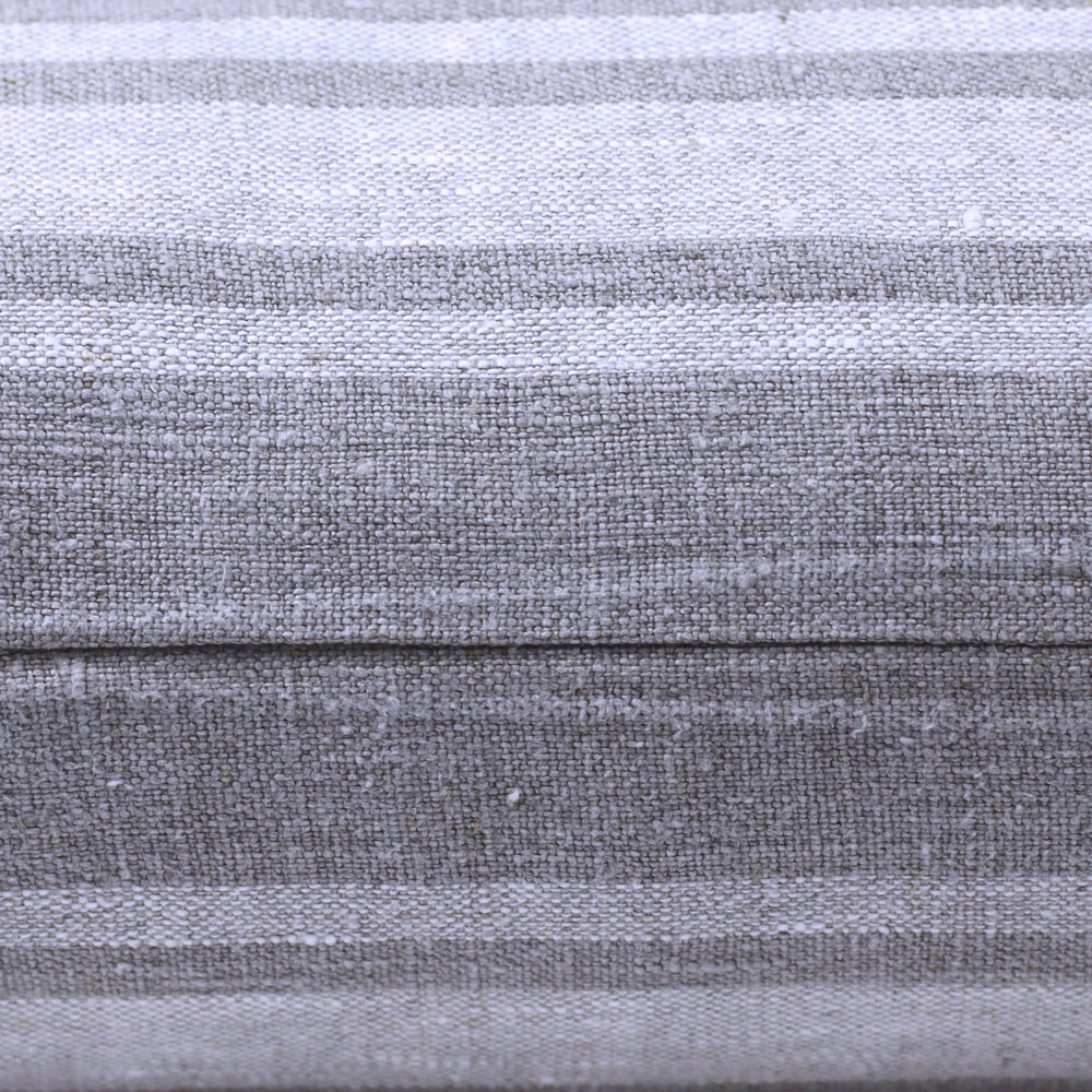 Linen Pillow Cover - Sham - Natural with Basic Light Natural Stripes - 22 x 22 - Stonewashed - Luxury Thick Linen