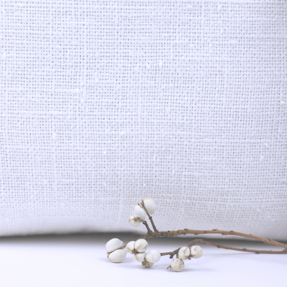 Linen Pillow Cover - Sham - White Open Weave - 24 x 24 - Stonewashed - Luxury Thick Linen